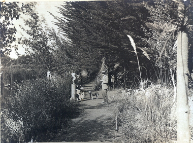 Photograph - FORTUNA COLLECTION: FORTUNA GROUNDS - MAN WITH DOG