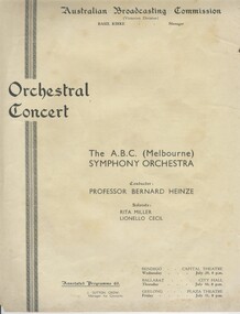 Document - PROGRAMME FOR ABC ORCHESTRAL CONCERT, 1950s??
