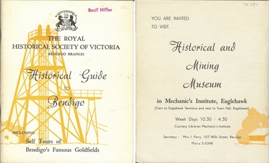 Document - BASIL MILLER COLLECTION: HISTORICAL GUIDE TO BENDIGO
