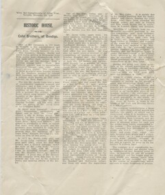 Document - INFORMATION LEAFLET - COHN FAMILY, BENDIGO, Post 1925