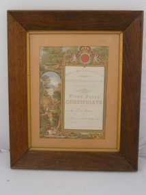 Certificate - Exhibition of Home Industries and fine arts. Miss E A Craven, 1880