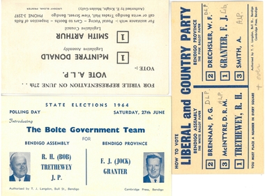 Document - HOW TO VOTE CARDS AND INFORMATION - STATE ELECTIONJUNE 1964