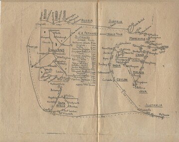 Document - PETHARD COLLECTION: SKETCH MAP - G. A. PETHARD'S SECOND WORLD TOUR