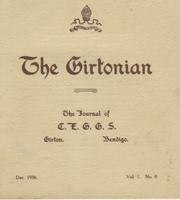 Document - 'THE GIRTONIAN' JOURNAL  AND SPEECH NIGHT INSERTS, 1923 -1936