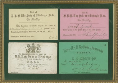 Document - FRAMED INVITATIONS TO ROYAL VISIT FUNCTIONS, 1867