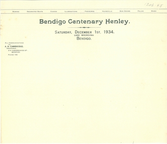 Document - CURNOW COLLECTION: BENDIGO BUSINESS FORMS, 1920 - 1930