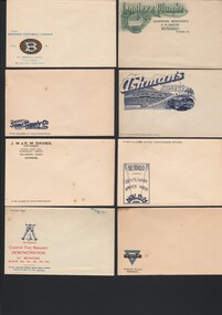 Document - CURNOW COLLECTION: COLLECTION OF BENDIGO BUSINESS ENVELOPES, 1920 -1930?