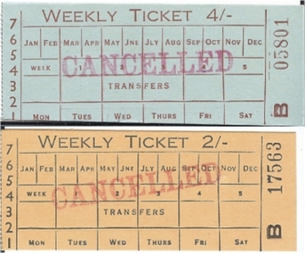 Document - BASIL MILLER COLLECTION: TRAMS TICKETS
