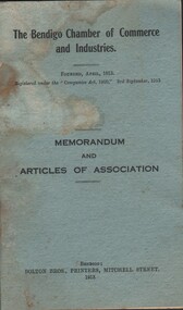 Document - CURNOW COLLECTION: MEMORANDUM AND ARTICLES OF ASSOCIATION, 1913