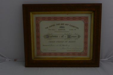 Document - DIPLOMA OF HONOR FREDERICK SCHILLING, October 1900