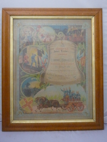 Document - SANDHURST TEMPERANCE VOLUNTEER FIRE BRIGADE CERTIFICATE, 1888