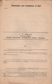 Document - CURNOW COLLECTION: FORM PARTICULARS AND CONDITONS OF SALE, 1910 - 1920?