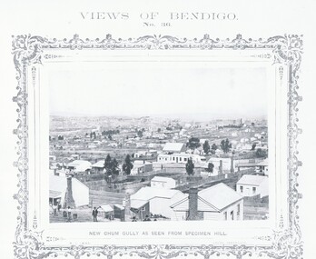 Photograph - VIEWS OF BENDIGO: NEW CHUM GULLY AS SEEN FROM SPECIMEN HILL, 1875  Copy~1970