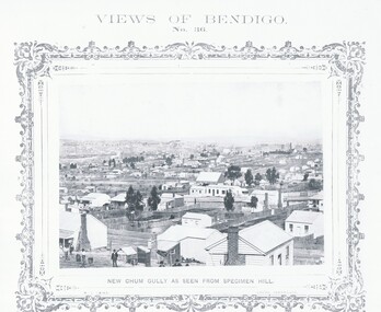 Photograph - VIEWS OF BENDIGO: NEW CHUM GULLY AS SEEN FROM SPECIMEN HILL, 1875  Copy,1970