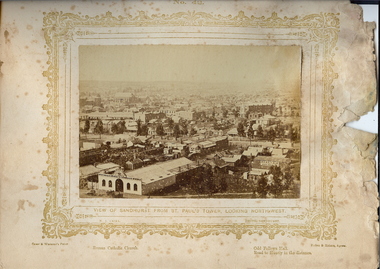 Photograph - VIEWS OF BENDIGO: VIEW FROM ST.PAUL'S CHURCH TOWER LOOKING NW, 1875  Copy ,1970