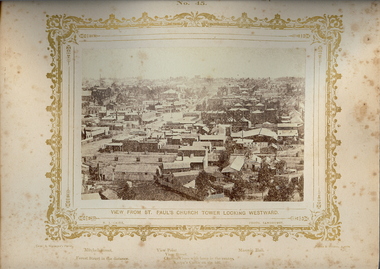 Photograph - VIEWS OF BENDIGO: LOOKING WEST FROM ST. PAUL'S CHURCH, 1875  copy~1970