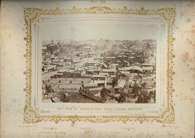 Photograph - VIEWS OF BENDIGO: LOOKING WEST FROM ST. PAUL'S CHURCH, 1875  copy,1970