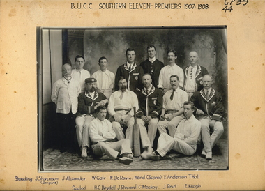Photograph - BENDIGO UNITED CRICKET CLUB PREMIERS 1907 - 1908, 1908