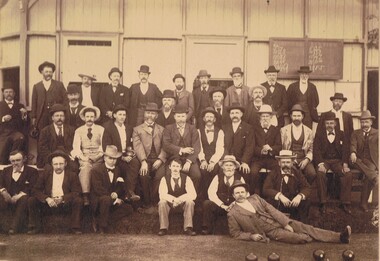 Photograph - GROUP OF MEN IN LAWN BOWLING CLUB, 1900, c.1900
