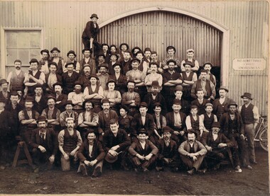 Photograph - GROUP OF SIXTY FOUR MEN (FOUNDRY WORKERS?)