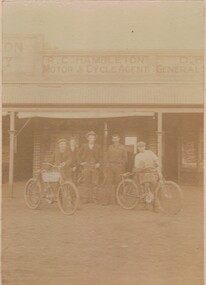 Photograph - R. C. HAMBLETON : MOTOR & CYCLE AGENT : GROUP OUTSIDE SHOP, 1920's