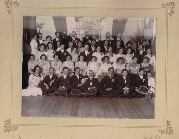 Photograph - STUDIO PORTRAIT OF FORTY EIGHT ADULTS IN EVENING DRESS