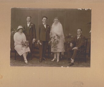 Photograph - WEDDING GROUP OF FIVE, 1920's