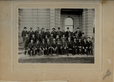 Photograph - GROUP OF MEN IN 3 PIECE SUIT WITH RIBBON
