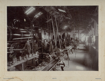 Photograph - WORKSHOP WITH STEAM LOCOMOTIVE