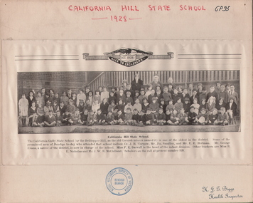 Photograph - STUDENTS OF CALIFORNIA HILL STATE SCHOOL, 1928