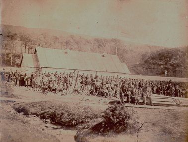Photograph - GROUP OF EMPLOYEES CONSTRUCTING BENDIGO RAILWAY, c.1860
