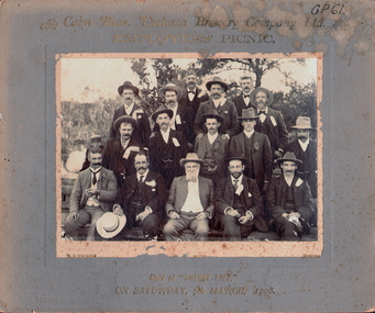 Photograph - COHN BROS EMPLOYEES' PICNIC, 7th March 1903