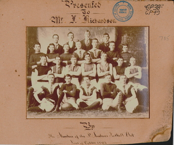 Photograph - ST ANDREWS FOOTBALL CLUB, 1st October 1894
