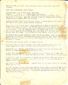 Document - BASIL MILLER COLLECTION: TRAMS - HISTORY