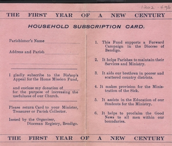 Document - MERLE BUSH COLLECTION: SUBSCRIPTION CARD AND ENVELOPE, 1901