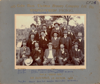 Photograph - COMMITTEE OF COHN BROS AT EMPLOYEES PICNIC, 7th March, 1903
