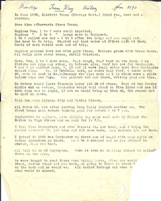 Document - BASIL MILLER COLLECTION: TRAMS - BATTERY ELECTRIC TO STEAM TRAMS