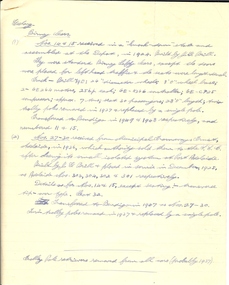 Document - BASIL MILLER COLLECTION: NOTES ON HISTORY OF BENDIGO TRAMS