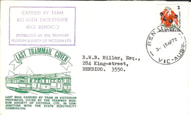 Document - BASIL MILLER COLLECTION: TRAMWAYS COMMEMORATIVE ENVELOPE, 5th April, 1972