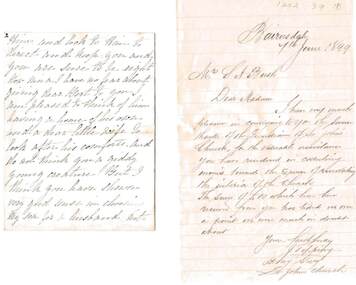 Document - BUSH COLLECTION: COLLECTION OF LETTERS TO MRS S. A. (NINA) BUSH), 1888 - 1891