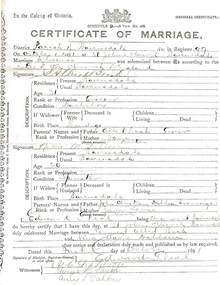 Document - BUSH COLLECTION: MARRIAGE CERTIFICATE AND NEWSPAPER NOTICES (BUSH-DAHLSEN), 1891