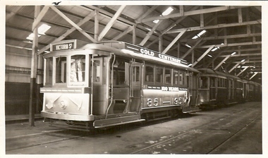 Photograph - BASIL MILLER COLLECTION: TRAM IN DEPOT