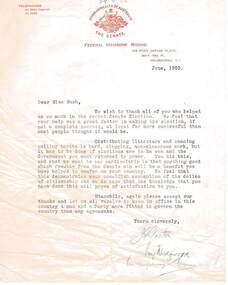 Document - BUSH COLLECTION: CORRESPONDENCE ITEM, 1953