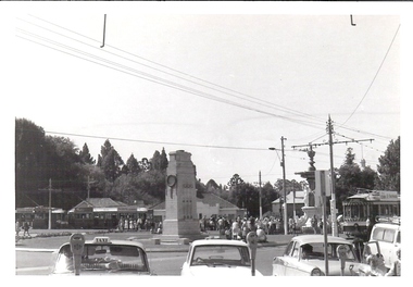 Photograph - BASIL MILLER COLLECTION: ALEXANDRA FOUNTAIN, CHARING CROSS, TRAMS, CENOTAPH