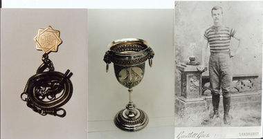 Photograph - FREDERICK ANGUS PRIOR WITH FOOTBALL TROPHY AND WATCHCHAIN, 1888