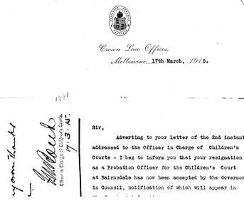 Document - BUSH COLLECTION: LETTER (TYPEWRITTEN), 1915