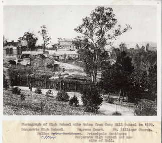 Photograph - HIGH SCHOOL SITE, TAKEN FROM CAMP HILL SCHOOL, 1870