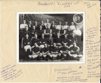 Photograph - SANDHURST FOOTBALL TEAM - 1922, 1922