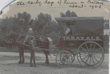 Photograph - HORSE DRAWN VEHICLE WITH MAN AND BOY, c.1908