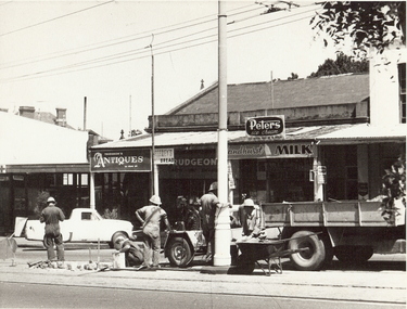 Photograph - 'TRAM TRACK REPAIRS'  VIEW STREET
